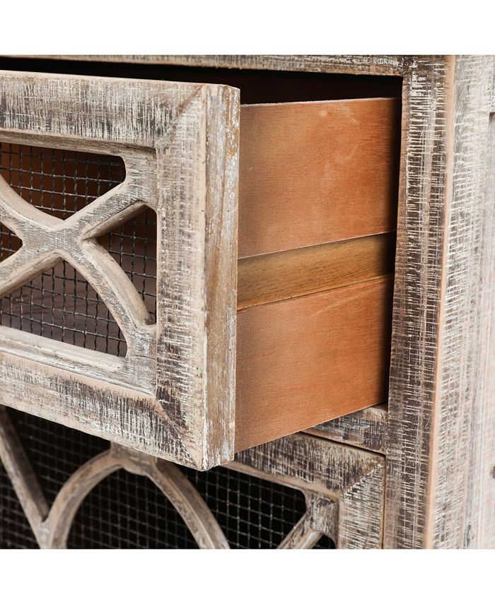 Luxen Home Rustic Wood and Metal Small Console Macy's