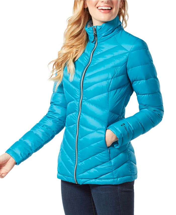 Free Country Down Light Weight Quilted Puffer Coat - Macy's