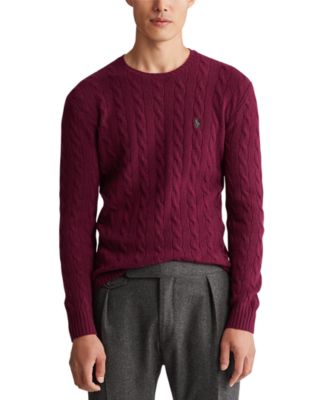 polo cable knit sweater mens