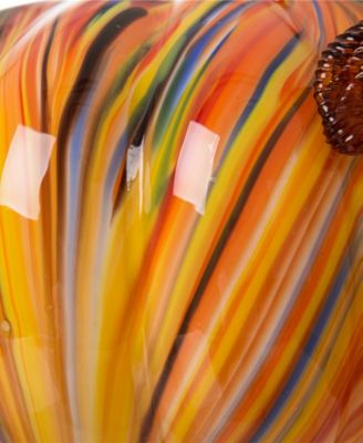 Striped Glass Large Pumpkin