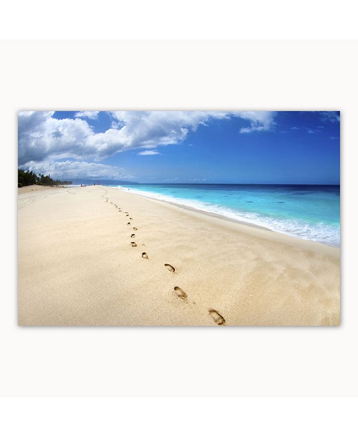 Colossal Images Footsteps On The Beach Canvas Art, 27 x 36 - Macy's