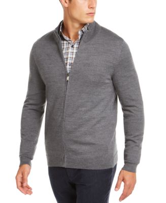 Tasso Elba Men's Solid Full-Zip Mock-Neck Merino Wool Blend