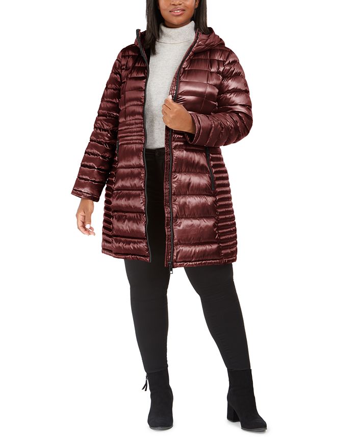 Calvin Klein Plus Size Hooded Packable Puffer Created for Macy's & - Coats & Jackets - Plus Sizes - Macy's