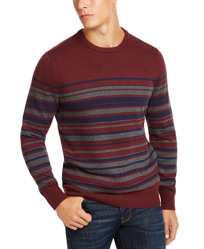 Club Room Men's Stripe Cotton Sweater, Created for Macy's & Reviews