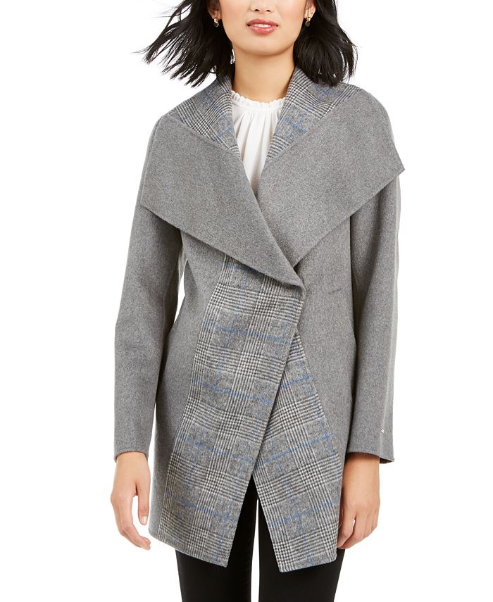 Tahari Wing Collar Coat Macy s