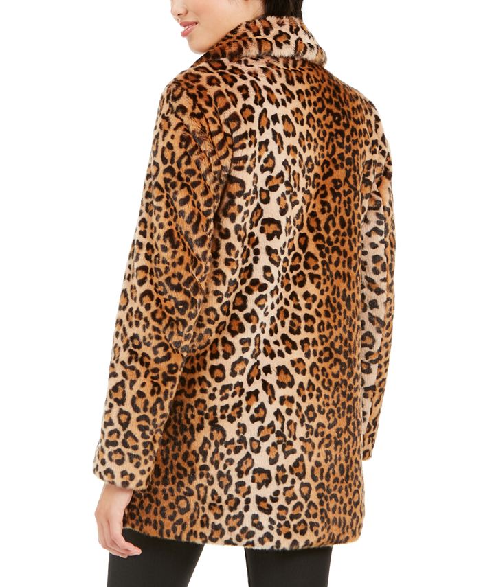 Anne Klein LeopardPrint FauxFur Coat Macy's