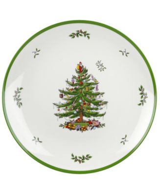 Macy's Spode Christmas Tree Round Melamine Platter