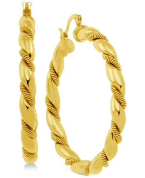 image of Essentials Twisted Hoop in Fine Silver Plate Earrings