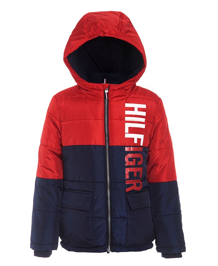 Tommy Hilfiger Little Boys Jack Hooded Colorblocked Jacket - Macy's