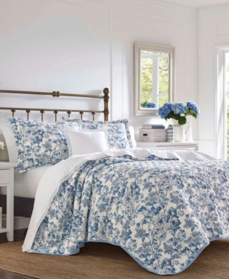 Laura Ashley - Aimee Delft Quilt Set, Full/Queen