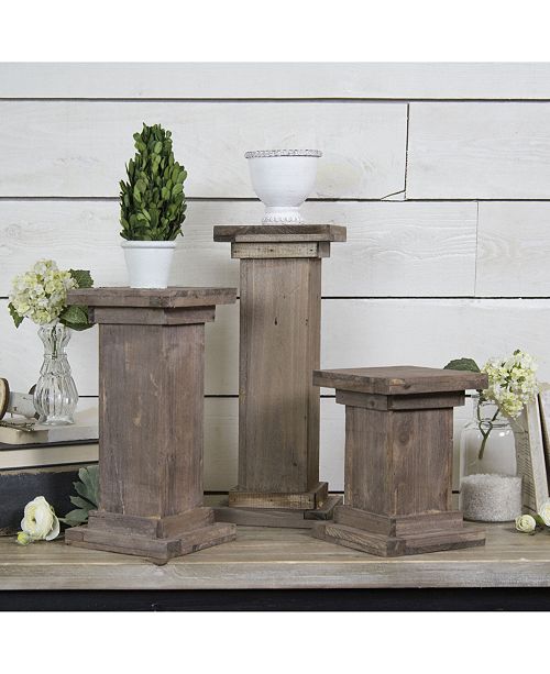 Vip Home Garden 3 Piece Wood Pedestals Reviews Candle