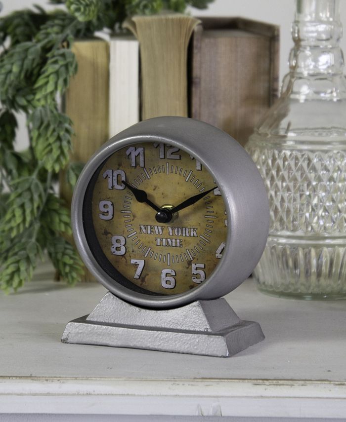 VIP Home & Garden Metal "New York" Table Clock Macy's