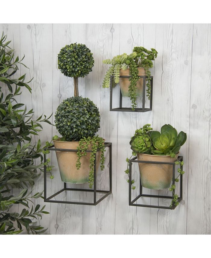 VIP Home & Garden 3-Piece Metal Planters - Macy's