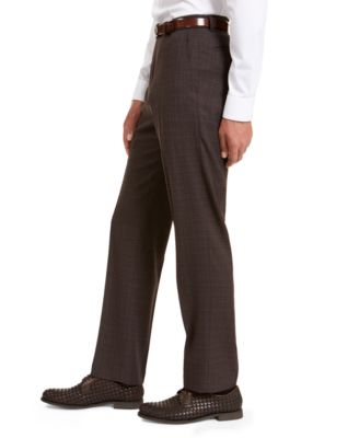 Sean John Men's Classic-Fit Stretch Brown Neat Suit Separate Pants - Macy's