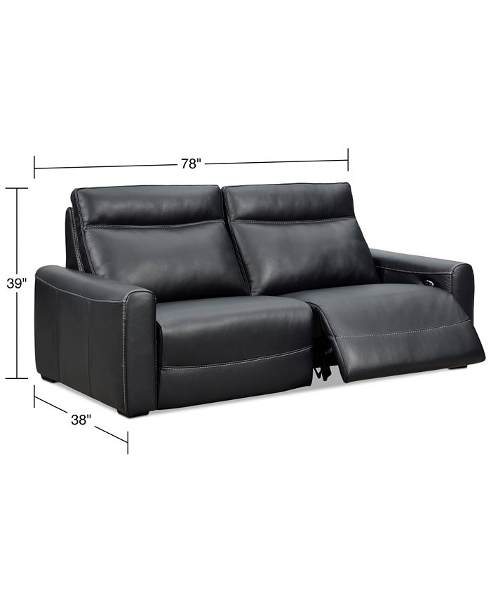 Furniture CLOSEOUT! Marzia 78" Leather Sofa with 2 Power Recliners