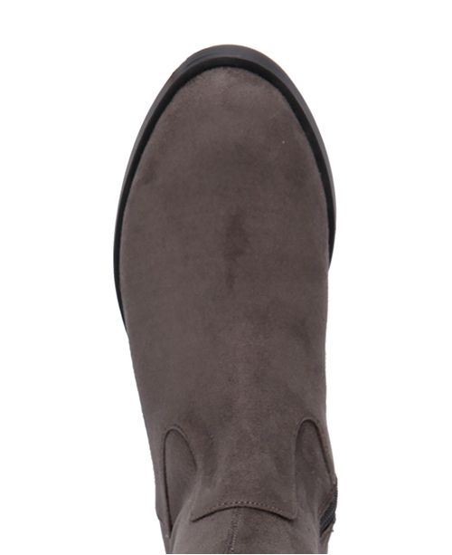 Kenneth Cole REACTION Women's Wind-Y Knee High Boots - Black Microsuede, Over The Knee, Size 10