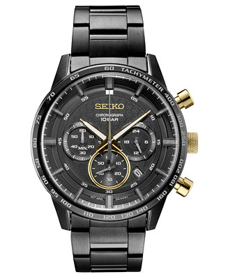 Seiko Men's Chronograph 50th Anniversary Black Stainless Steel Bracelet  Watch , A Special Edition & Reviews - All Watches - Jewelry & Watches  - Macy's