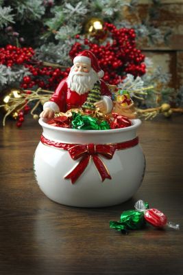 Christmas Tree Figural Santa Bowl