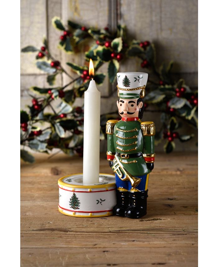 Spode Christmas Tree Nutcracker Candle Holder, Green Macy's