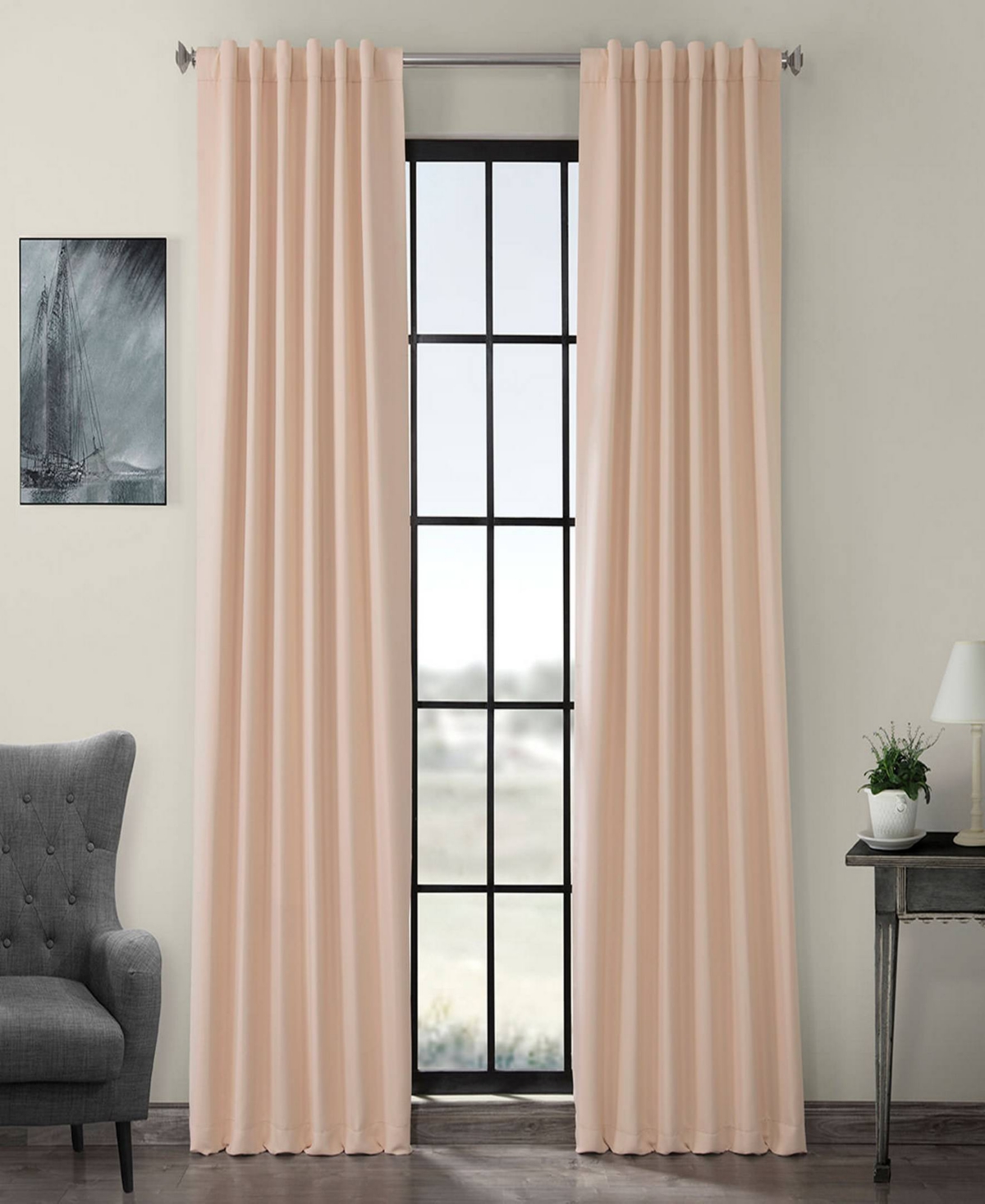 Weighted Hem Curtain Panel, 108" x 50" - Peach