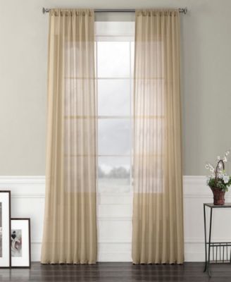 Textured Faux Linen Sheer Curtain