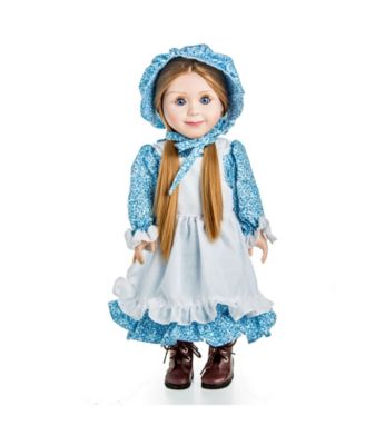 The Queen's Treasures Little House on the Prairie Calico Dress with Bonnet, Apron, and Pantaloons