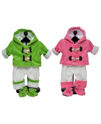 The Queen's Treasures Set of Two Complete Bitty 15" Baby Doll Twin Overall Outfits