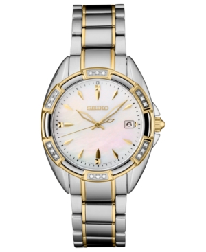 image of Seiko Women-s Diamond-Accent Two-Tone Stainless Steel Bracelet Watch 33.3mm