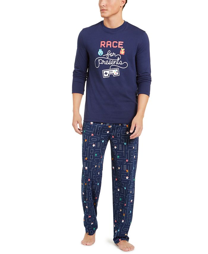 Family Pajamas Matching Men s Race For Presents Pajama Set