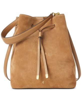 ralph lauren suede bucket bag