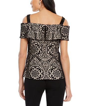 Lace Burnout Fitted Top