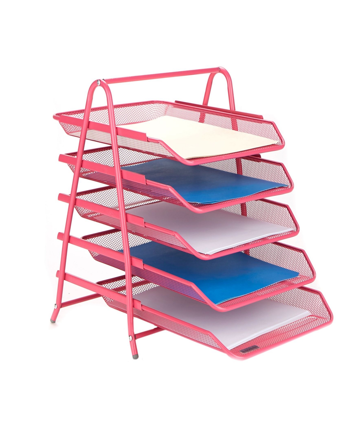 5 Tier Paper Tray Desk Organizer - Pink