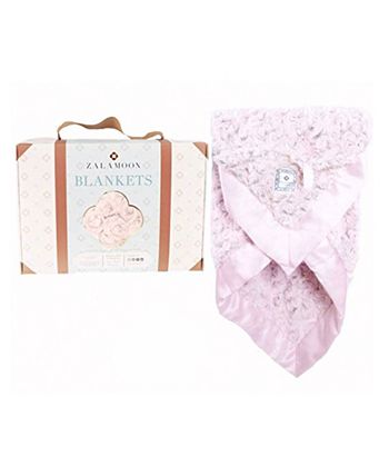 Zalamoon - Plush Luxie Pocket Blanket with Pocket and Strap Holder for Pacifier or Toy
