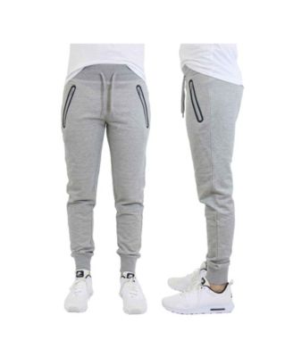 men's french terry joggers with zipper pockets