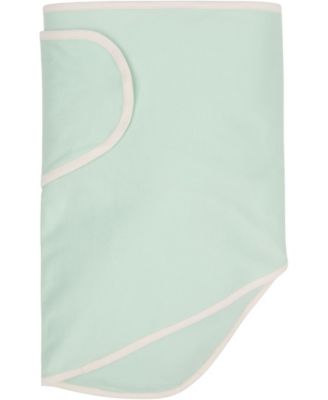 Miracle Baby Baby Boys or Baby Girls Miracle Blanket Swaddle Wrap - Green With Beige Trim