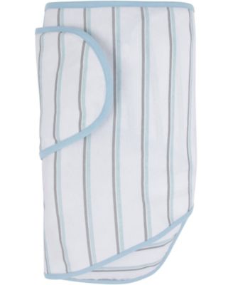 Miracle Baby Baby Boys or Baby Girls Miracle Blanket Swaddle Wrap - Blue With Gray Stripes