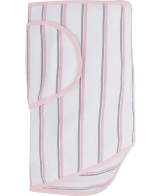 Miracle Baby Baby Boys or Baby Girls Miracle Blanket Swaddle Wrap - Pink With Gray Stripes
