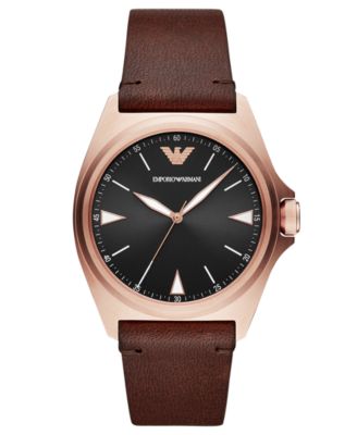 Emporio Armani - Men's Brown Leather Strap Watch 40mm