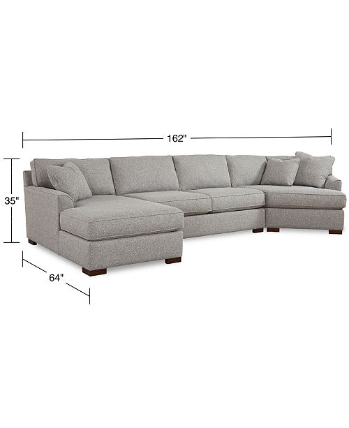 Furniture Carena 162 3 Pc Fabric Sectional Sofa With Cuddler