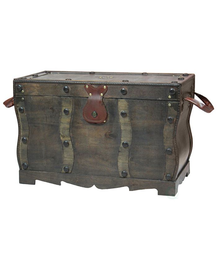 Vintiquewise Antique Style Distressed Wooden Pirate Treasure Chest ...