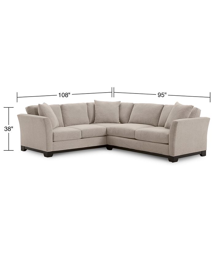 Furniture Elliot II 108" Fabric 2Pc. Sleeper Sofa Sectional, Created for Macy's Macy's