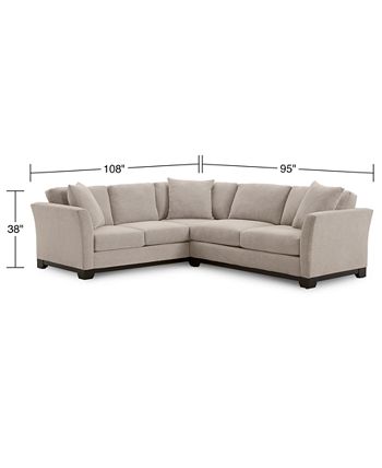 Furniture - Elliot II 108" Fabric 2-Pc. Sleeper Sofa Sectional