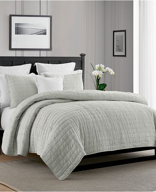 Cathay Home Inc Enzyme Washed Crinkle Quilt Coverlet Set King