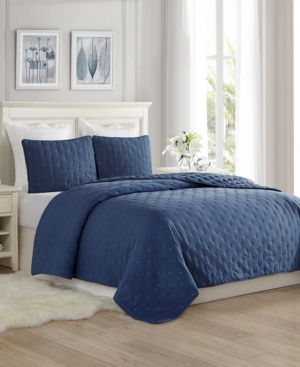 Super Soft Dot Embroidery Quilt Set - King/Cal King