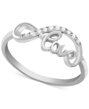image of Diamond (1/10 ct. t.w.) Infinity Love Ring in Sterling Silver
