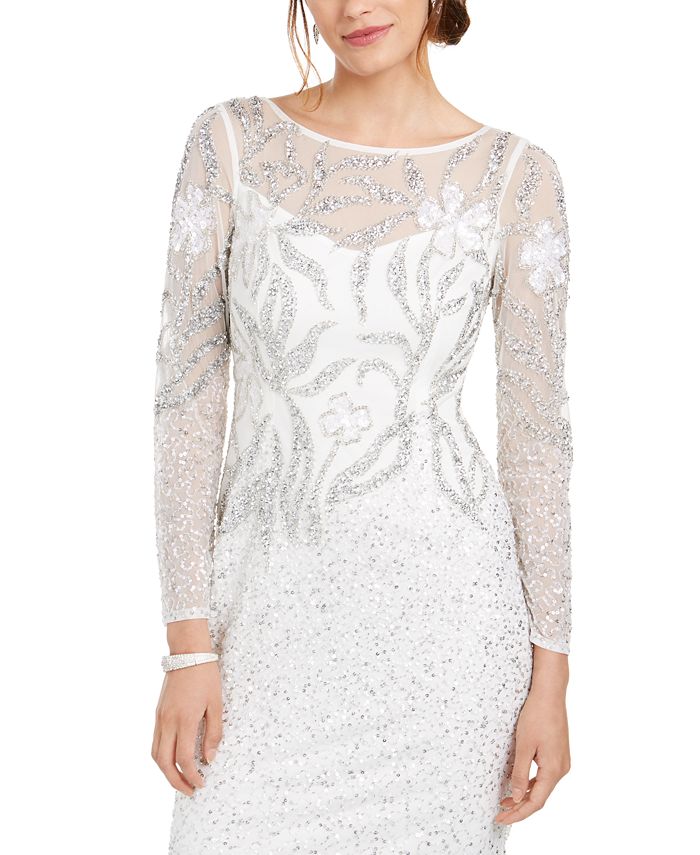 Adrianna Papell Embellished Illusion Gown & Reviews - Dresses 