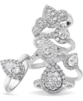 Diamond Pear Halo Engagement Ring (1 ct. t.w.) in 14k White, Yellow or Rose Gold