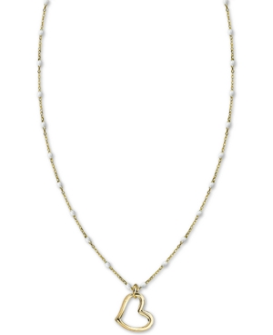 image of Argento Vivo White Beaded Chain Heart 18