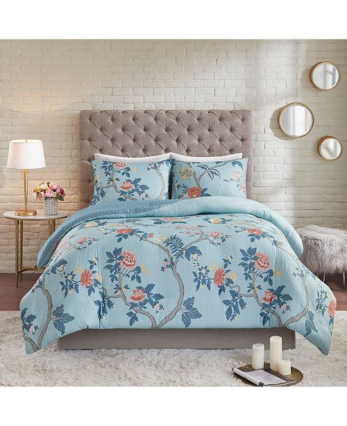 Madison Park Charleston Garden Full Queen 3 Pc Reversible Printed