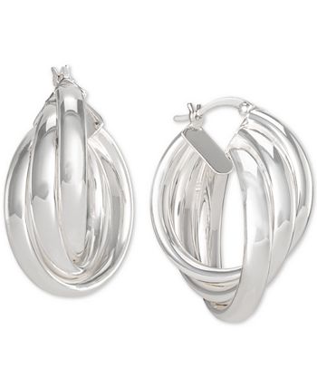 Macy's - Triple Oval Hoop Earrings in Sterling Silver